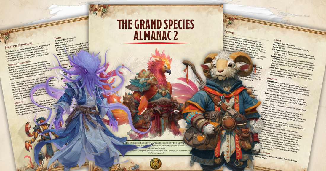 Grand Species Almanacs: Unique Fantasy Species for Your Next TTRPG Character
