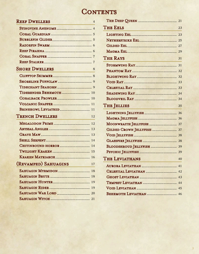 Ravagers of the Depths | 60+ Sea Monsters for D&D (Digital Download)