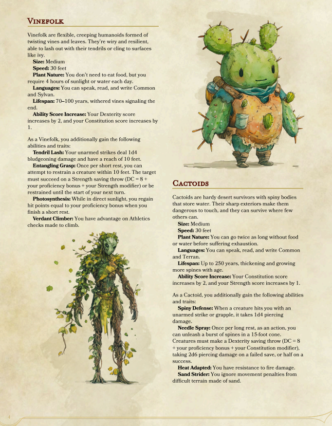 Plantfolk | D&D Species Pack (Digital Download)
