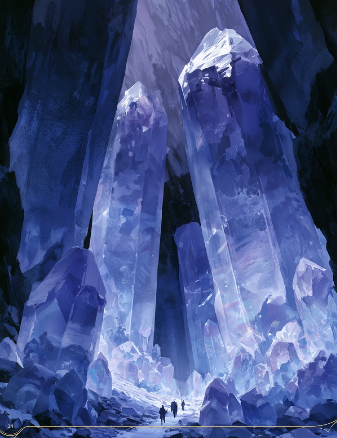 Race to the Summit full-page art of the Crystal Caverns