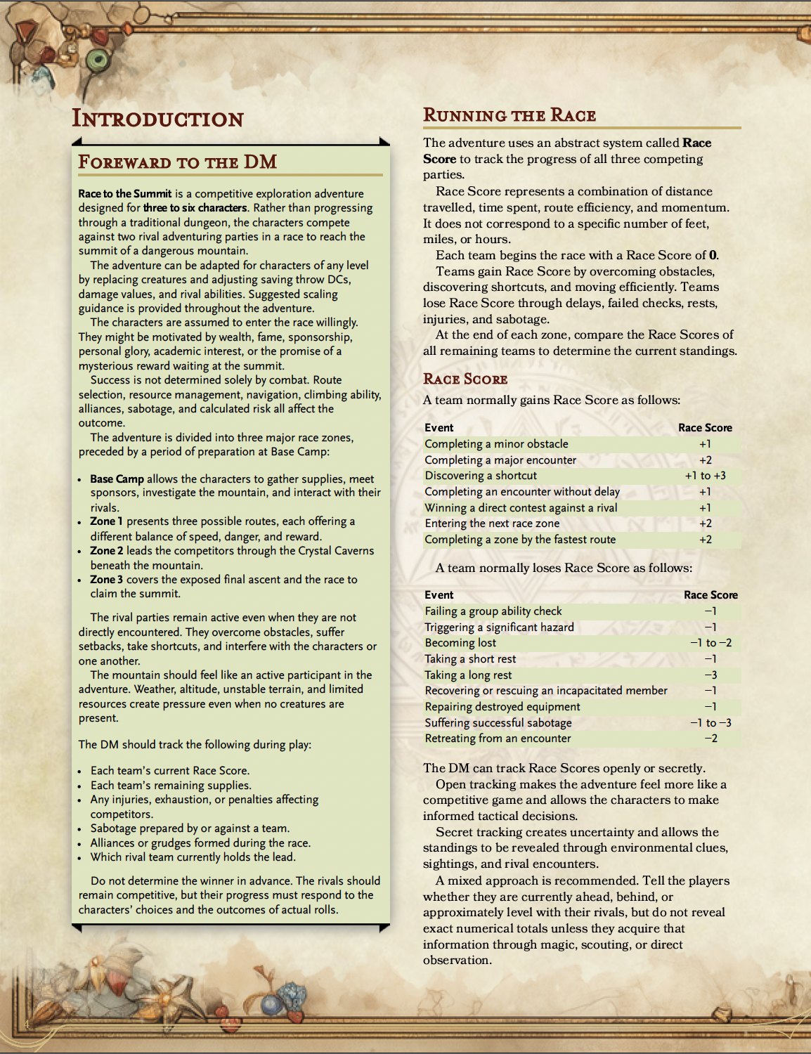 Race To The Summit | One Shot Adventure for D&D